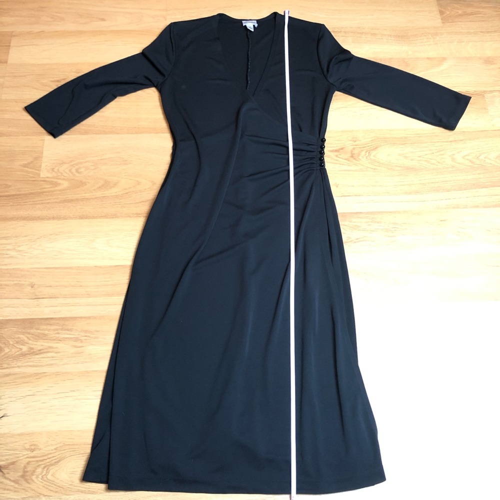 ISAAC MIZRAHI little black dress 3/4 sleeve Sz Sm - Picture 12 of 13